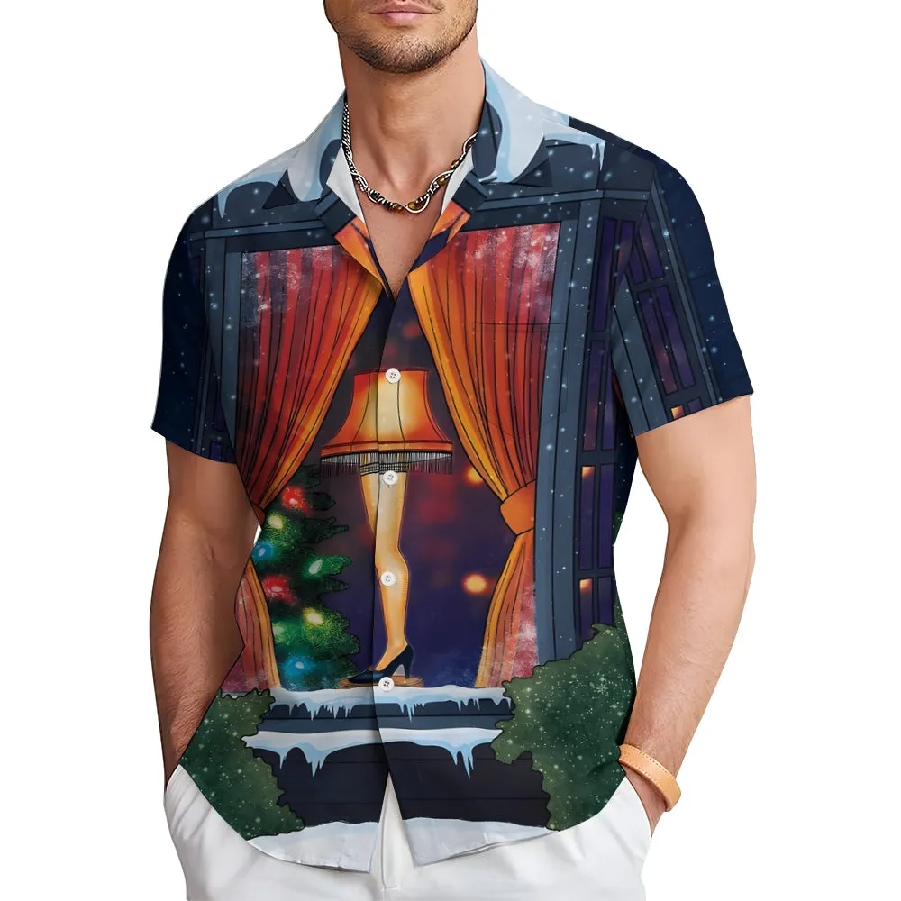 Vintage Pin Up Art Christmas Leg Lamp Printing Shirt 2412007273