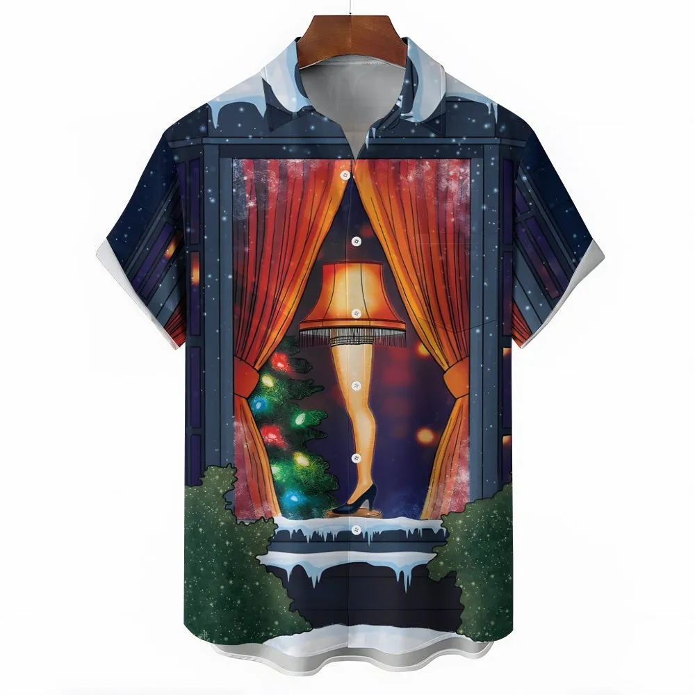 Vintage Pin Up Art Christmas Leg Lamp Printing Shirt 2412007273