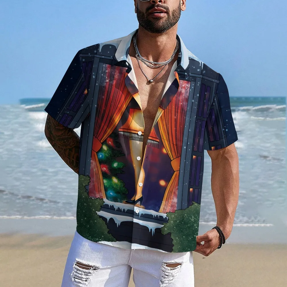 Vintage Pin Up Art Christmas Leg Lamp Printing Shirt 2412007273