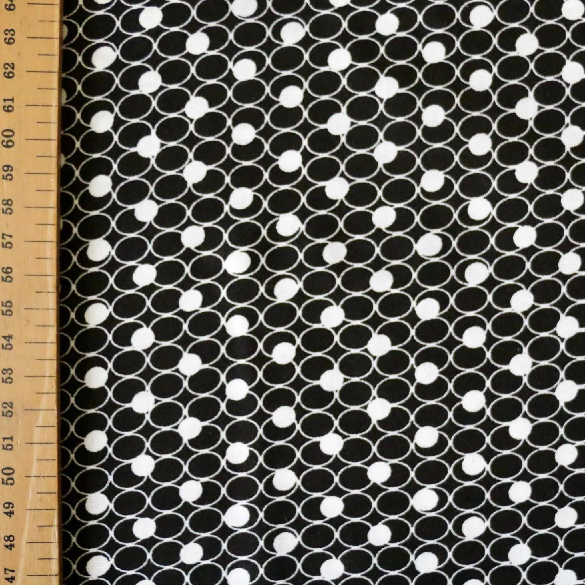 Viscose Challis Fabric - Black and navy