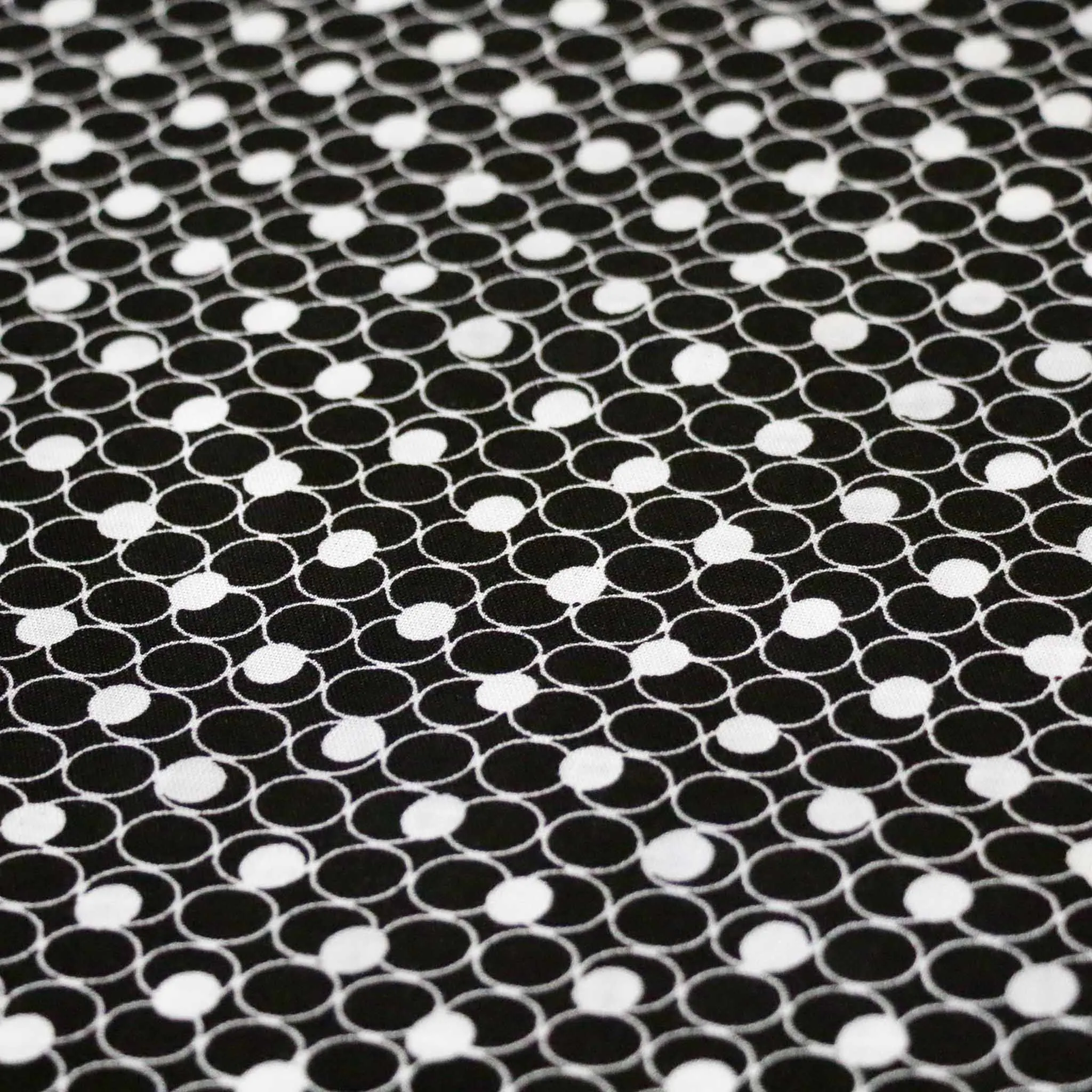 Viscose Challis Fabric - Black and navy