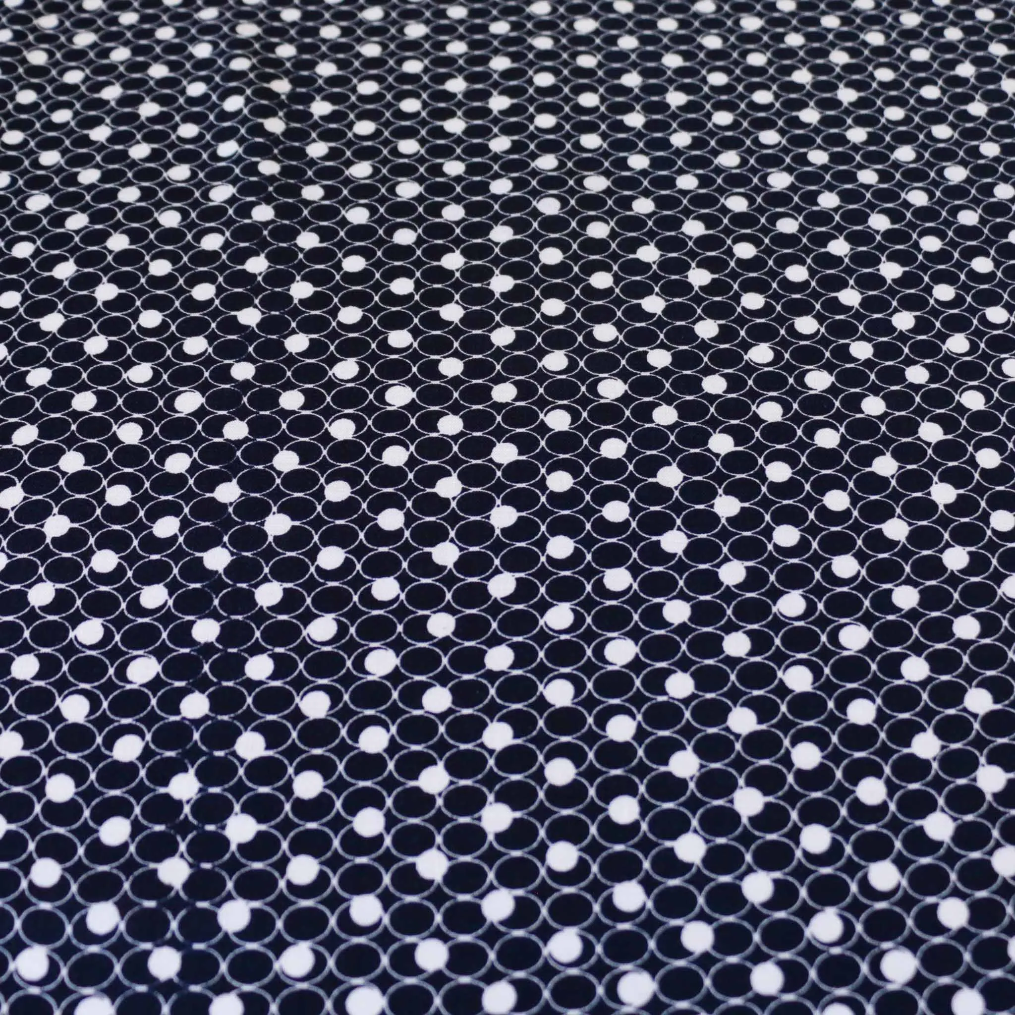 Viscose Challis Fabric - Black and navy