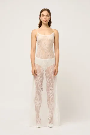 WOMENS SHENISE LACE DRESS WITH TRAIN