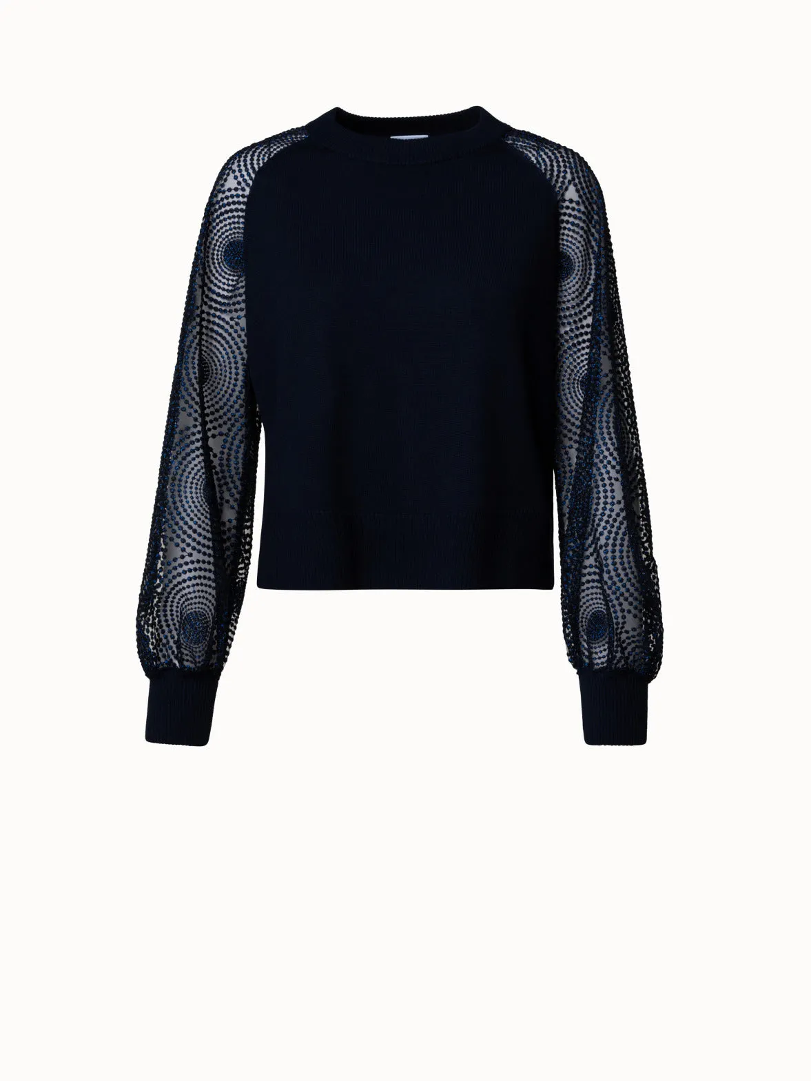Wool Knit 3D Dot Embroidery Pullover
