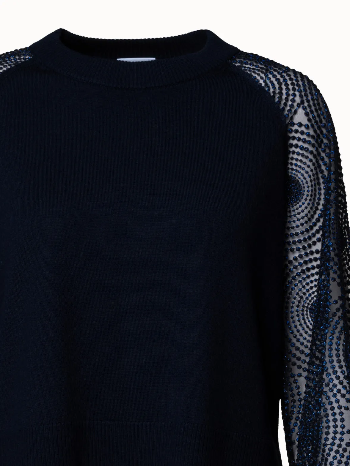 Wool Knit 3D Dot Embroidery Pullover