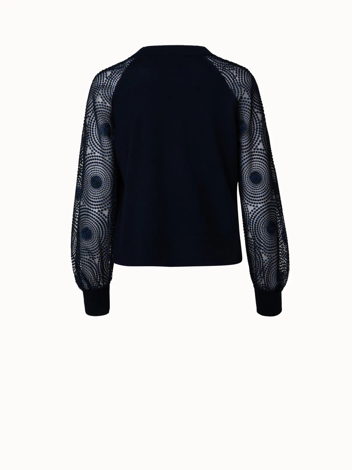 Wool Knit 3D Dot Embroidery Pullover