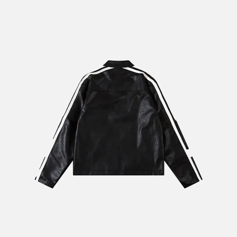 Y2K Women's Leather Cropped Running Jacket for Stylish Outerwear