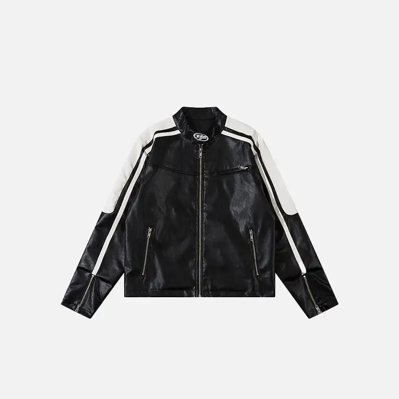 Y2K Women's Leather Cropped Running Jacket for Stylish Outerwear