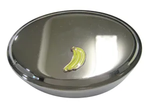 Yellow Bunch Of Banana Fruits Oval Trinket Jewelry Box