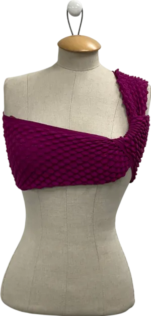 ZARA Purple Knot Front Cropped Top UK S